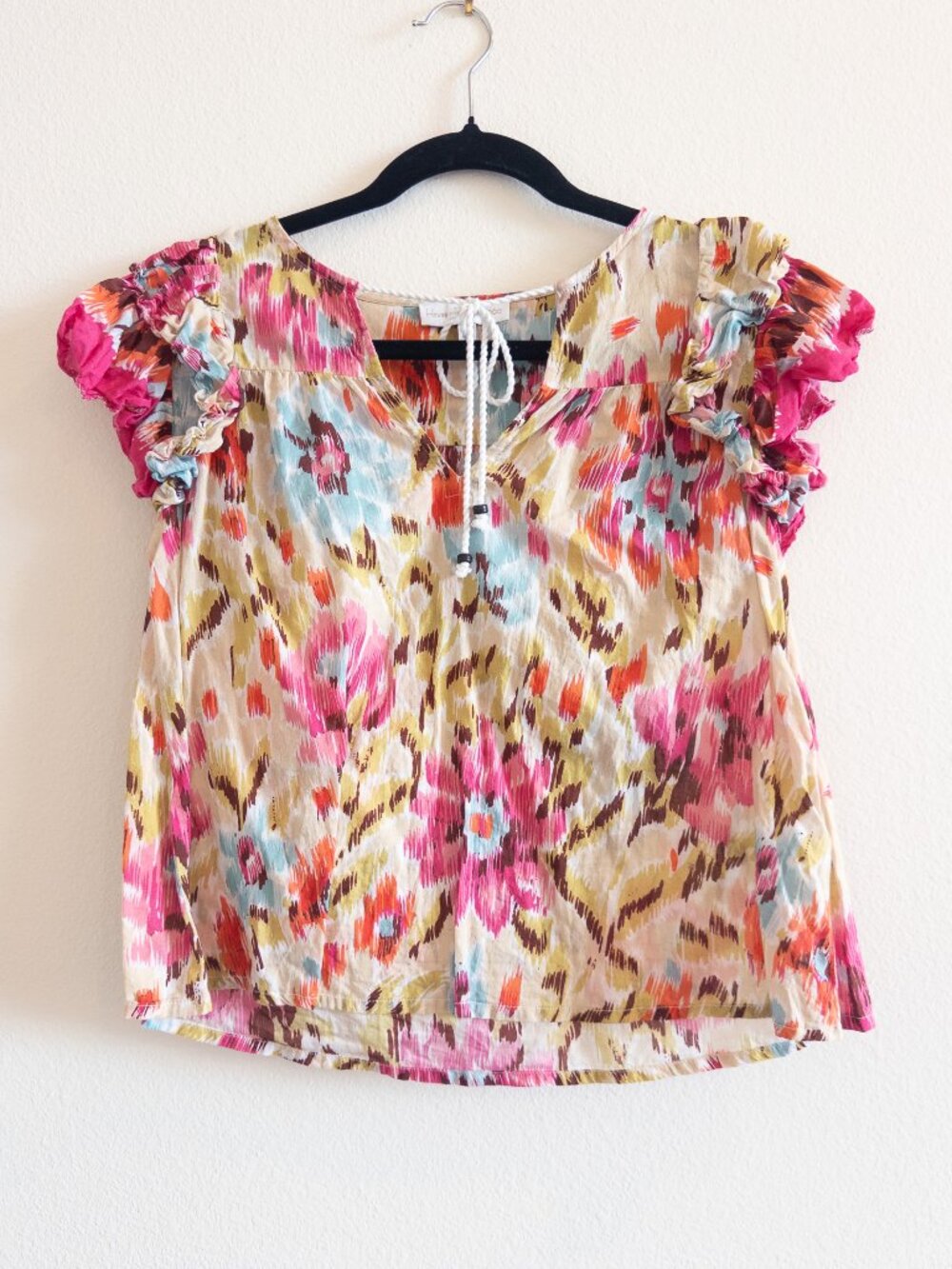 House of Harlow 1960 Zoey Khaki Floral Printed Top Size XS Relaxed Fit